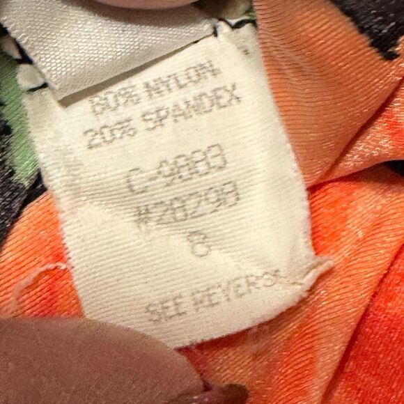 Vtg 90s LaBlanca floral 1 pc high leg deep plunge back/front hook n eye closure - Picture 7 of 11